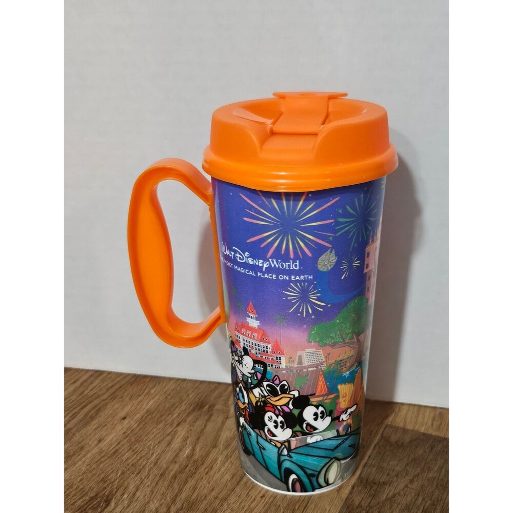 Disney parks  Orange Handle & Lid Character Travel Mug Retired